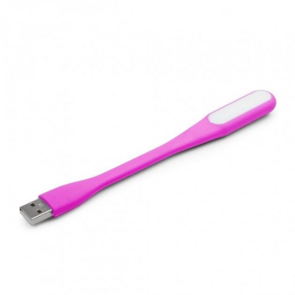 USB Гнучкий LED світильник лампа ліхтарик для ноутбука або Power Bank світлодіодний рожевий