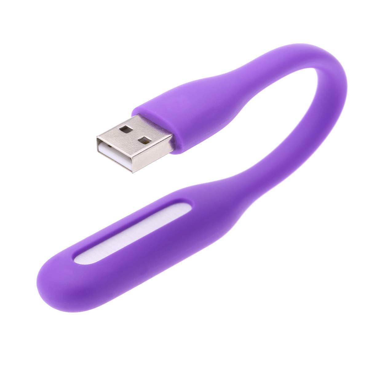 USB Гнучкий LED світильник лампа ліхтарик для ноутбука або Power Bank світлодіодний фіолетовий