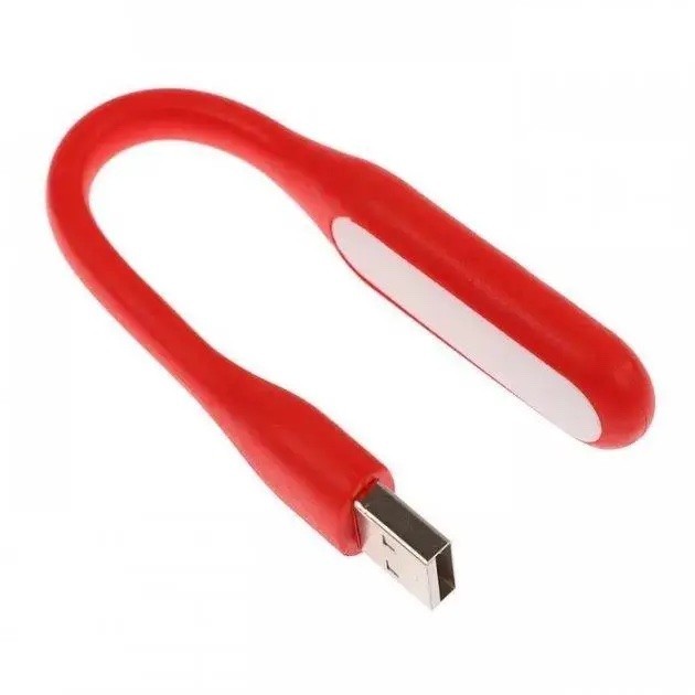 USB Гнучкий LED світильник лампа ліхтарик для ноутбука або Power Bank світлодіодний червоний