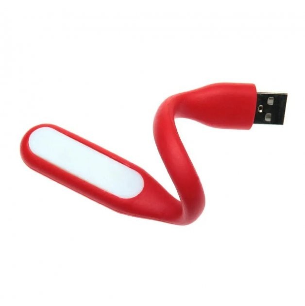 USB Гнучкий LED світильник лампа ліхтарик для ноутбука або Power Bank світлодіодний червоний