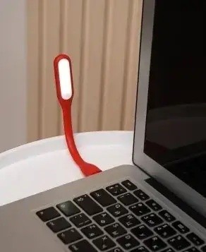 USB Гнучкий LED світильник лампа ліхтарик для ноутбука або Power Bank світлодіодний червоний