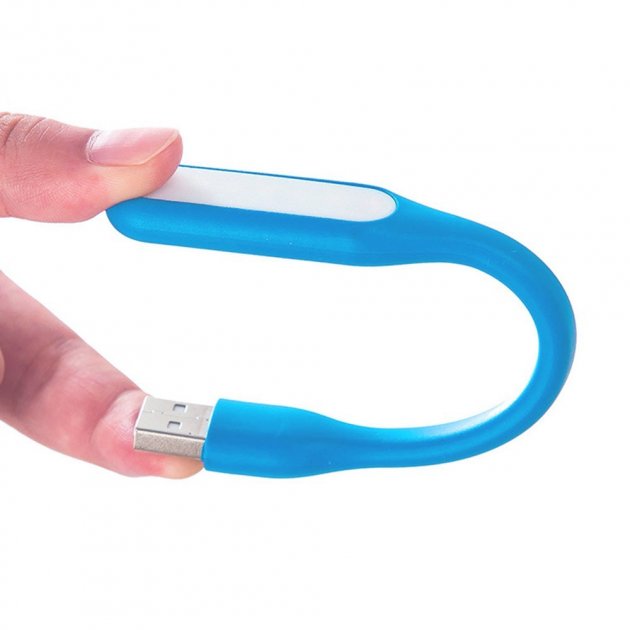 USB Гнучкий LED світильник лампа ліхтарик для ноутбука або Power Bank світлодіодний синій