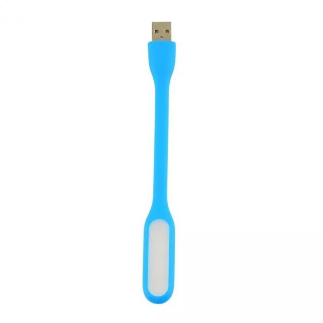 USB Гнучкий LED світильник лампа ліхтарик для ноутбука або Power Bank світлодіодний синій