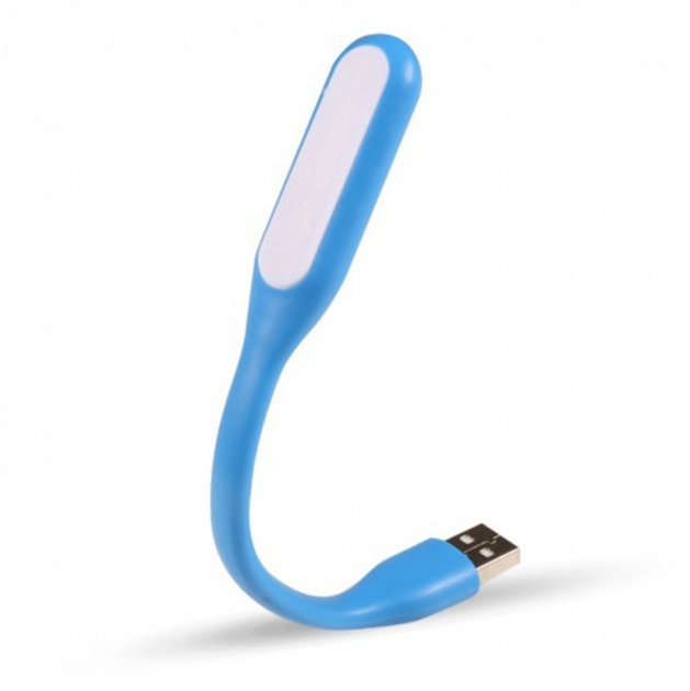 USB Гнучкий LED світильник лампа ліхтарик для ноутбука або Power Bank світлодіодний синій