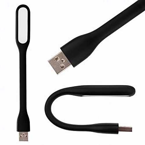 USB Гнучкий LED світильник лампа ліхтарик для ноутбука або Power Bank світлодіодний чорний