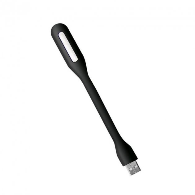 USB Гнучкий LED світильник лампа ліхтарик для ноутбука або Power Bank світлодіодний чорний