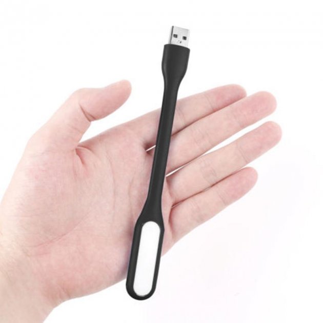 USB Гнучкий LED світильник лампа ліхтарик для ноутбука або Power Bank світлодіодний чорний