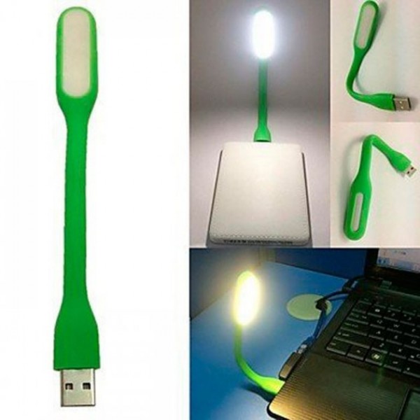 USB Гнучкий LED світильник лампа ліхтарик для ноутбука або Power Bank світлодіодний зелений