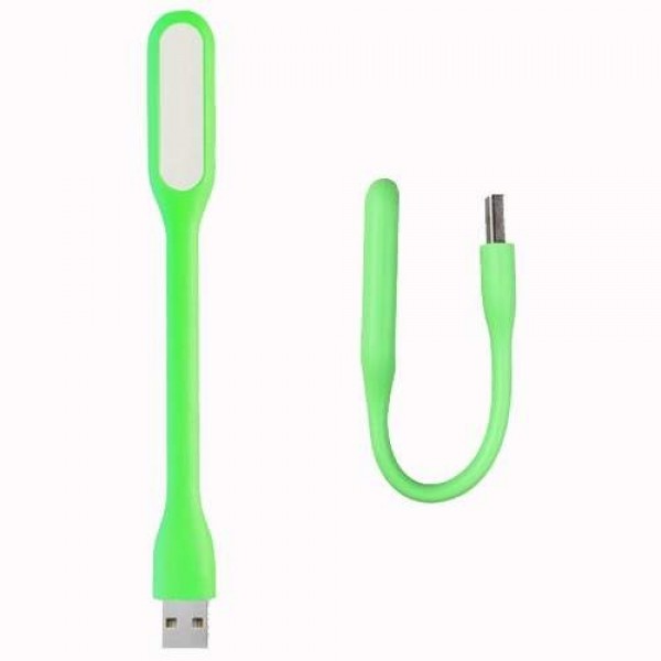 USB Гнучкий LED світильник лампа ліхтарик для ноутбука або Power Bank світлодіодний зелений