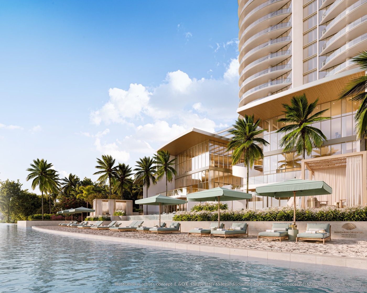 Private beach-inspired waterfront setting along the Intracoastal Waterway