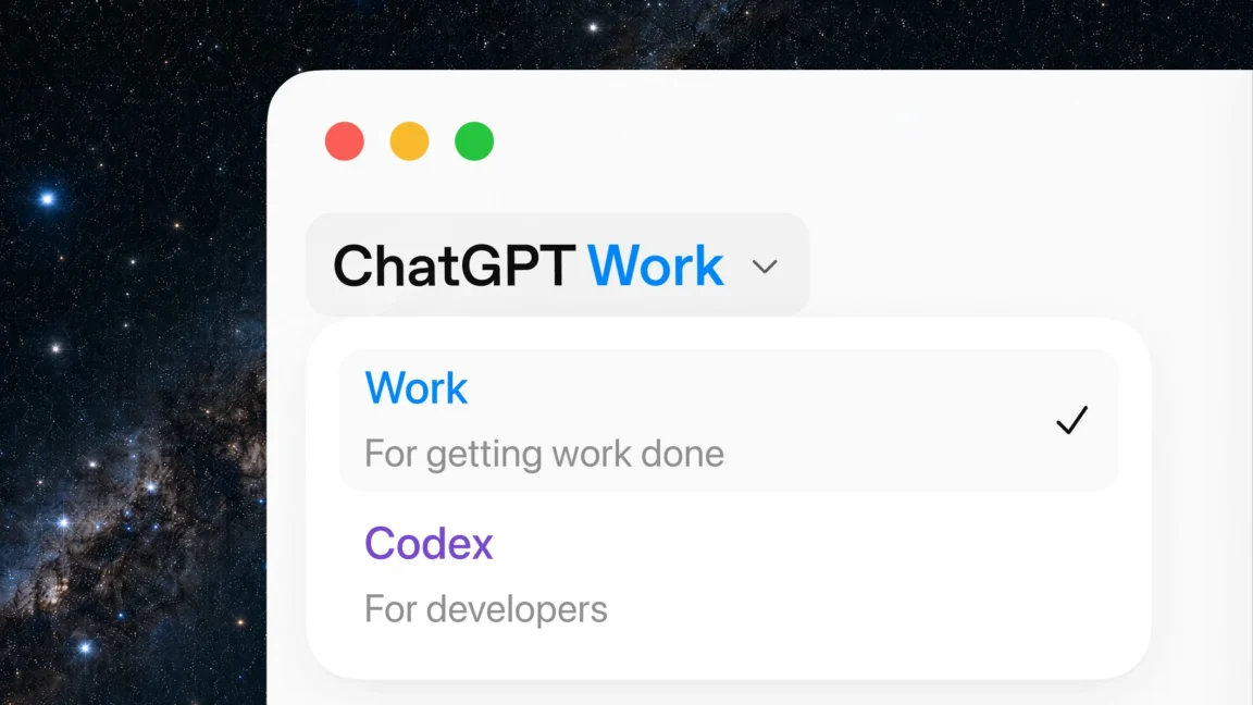 OpenAI's ChatGPT Work interface showing integration with various workplace tools.