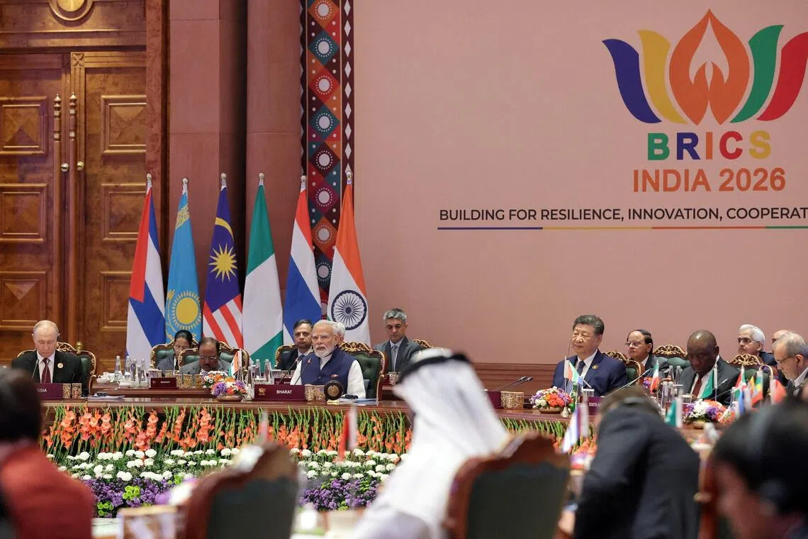 Leaders of BRICS nations, including China, Russia, and India, gathered for summit talks in New Delhi.