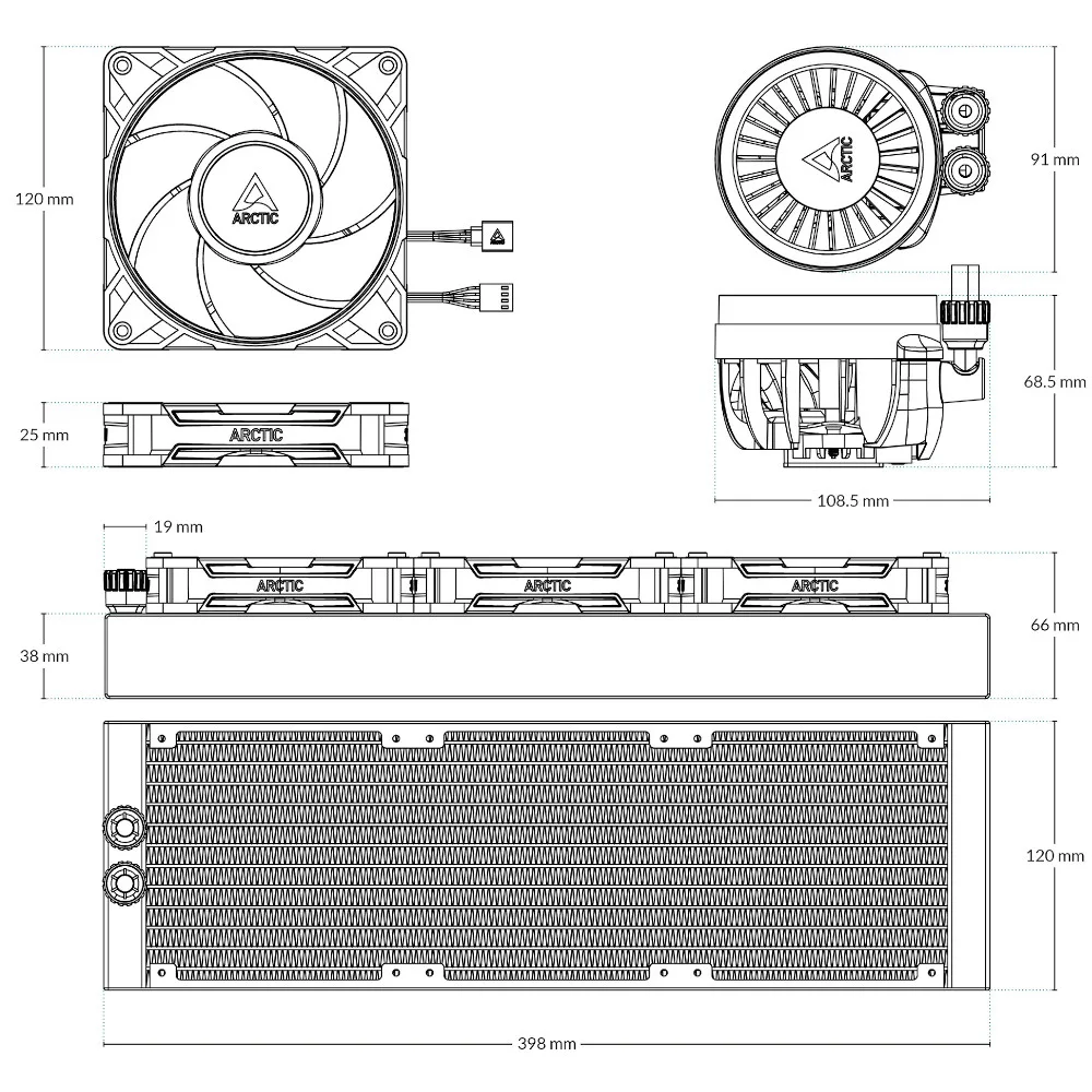 Arctic Liquid Freezer III PRO High Performance All In One CPU Cooler - 360mm 6