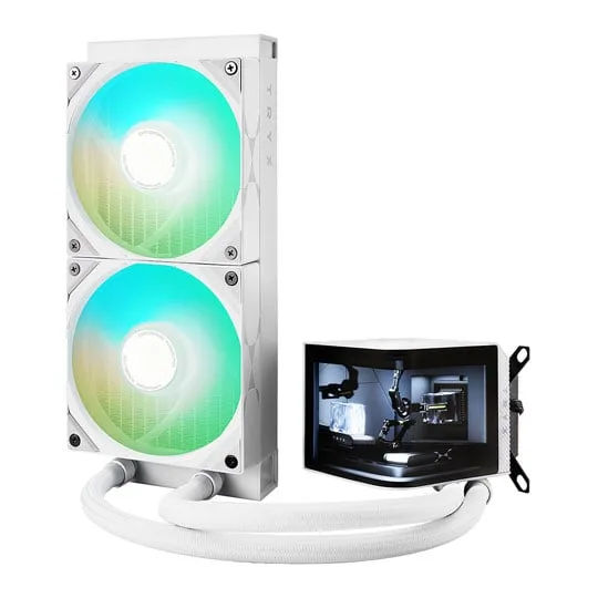 TRYX PANORAMA ARGB 240mm White AIO CPU Liquid Cooler Intel AMD 3
