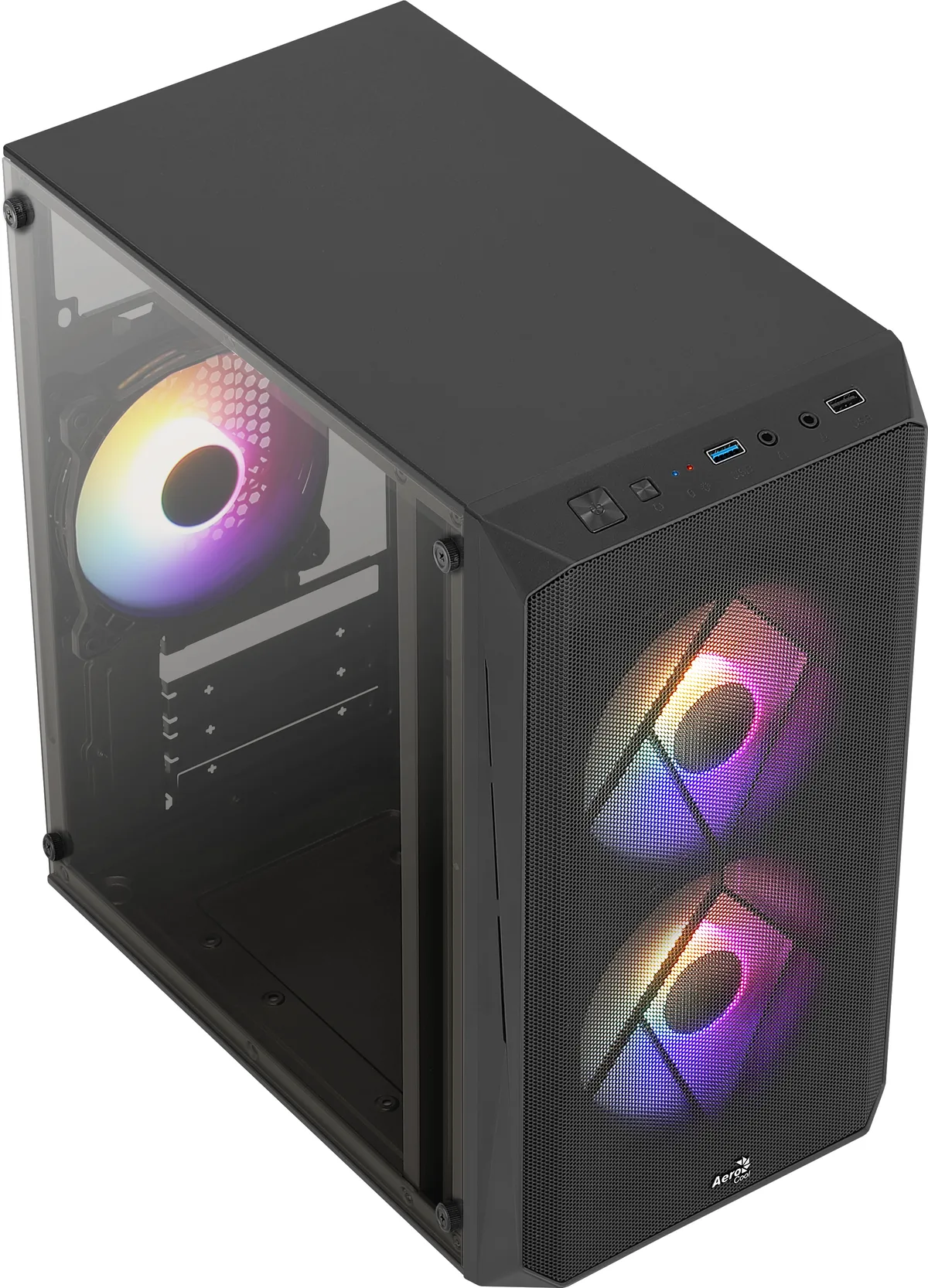 Aerocool CS-107 v2 FRGB Mini Tower Case - Black 2