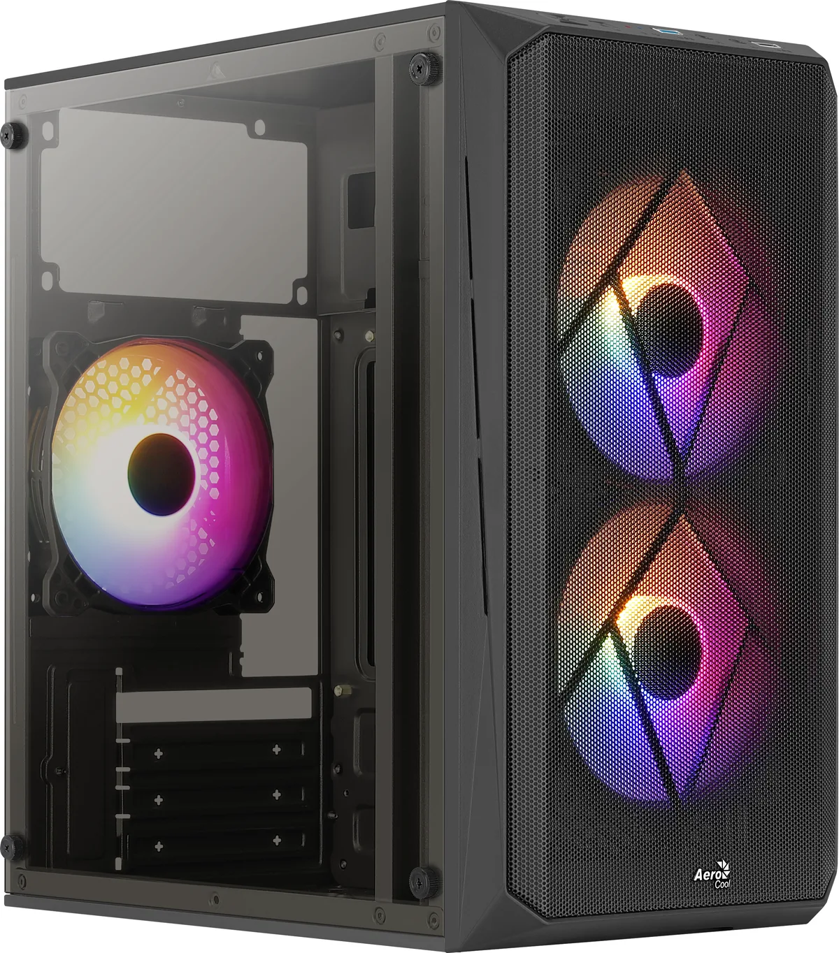 Aerocool CS-107 v2 FRGB Mini Tower Case - Black 3