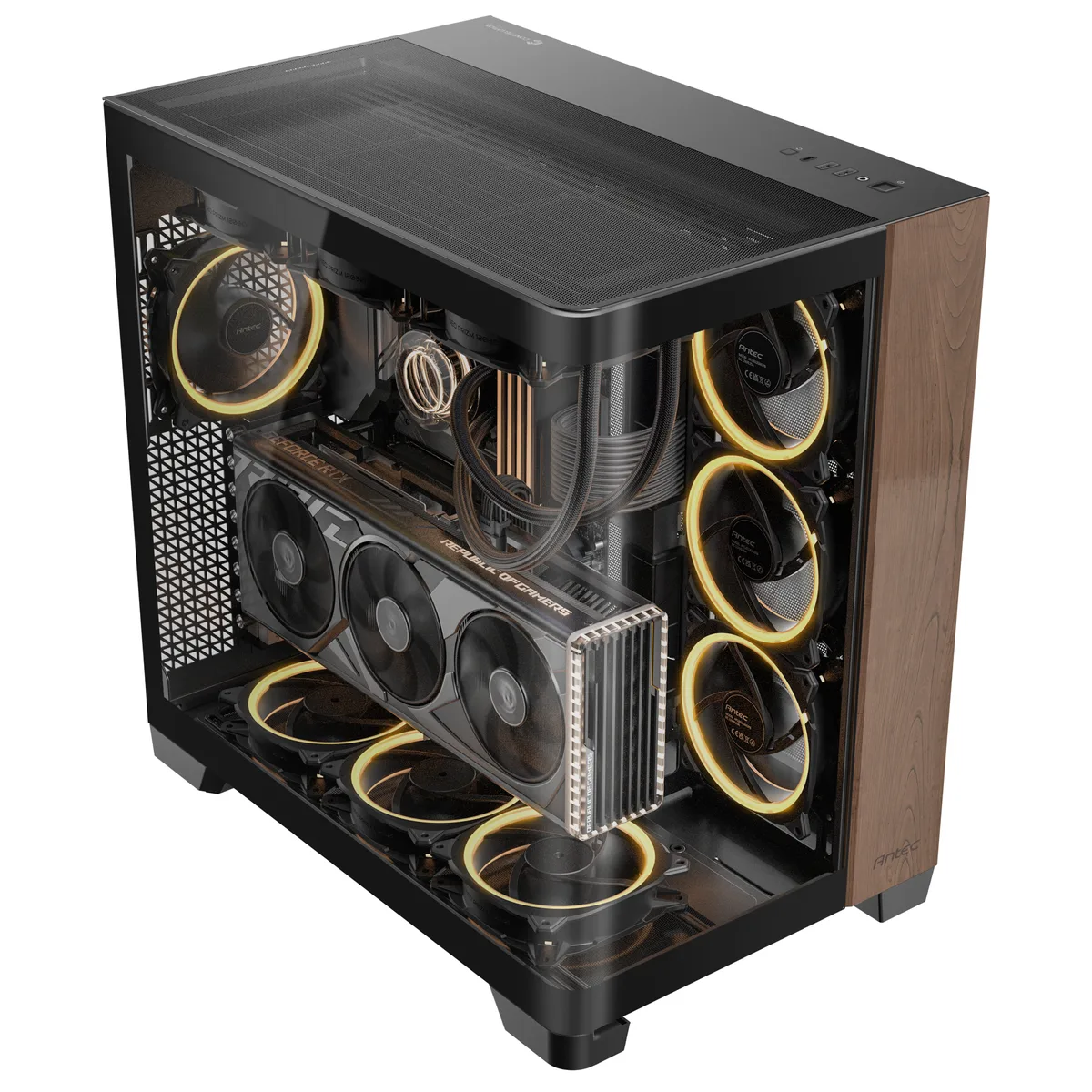 Antec C8 Curve Wood Full Tower Tempered Glass PC Gaming Case Black 20
