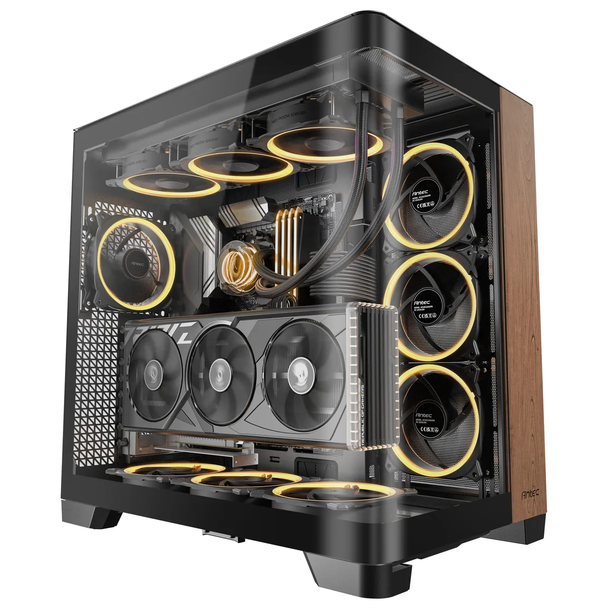 Antec C8 Curve Wood Full Tower Tempered Glass PC Gaming Case Black 4