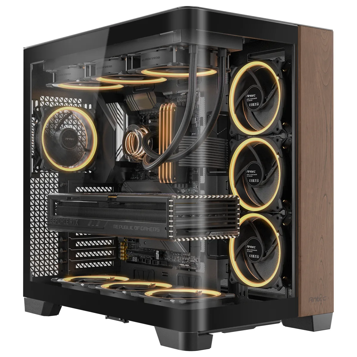 Antec C8 Curve Wood Full Tower Tempered Glass PC Gaming Case Black 5