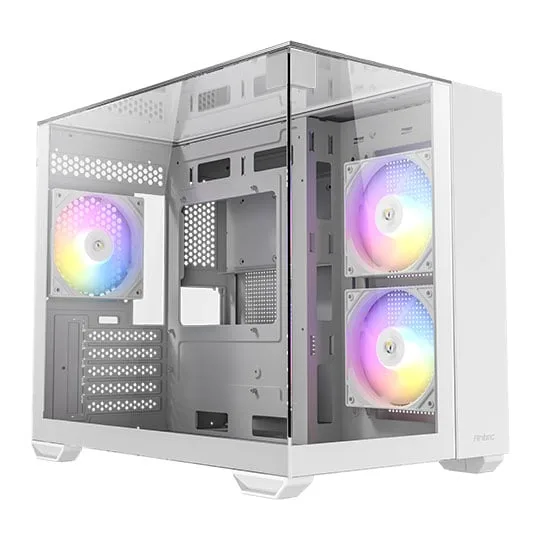Antec CX600M Trio ARGB Mini Tower microATX Tempered Glass White PC Gaming Case