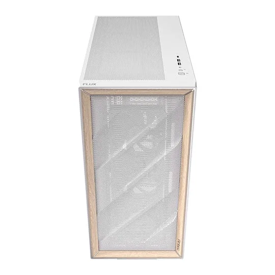 Antec Flux Mid Tower Tempered Glass White/Wood PC Gaming Case 3