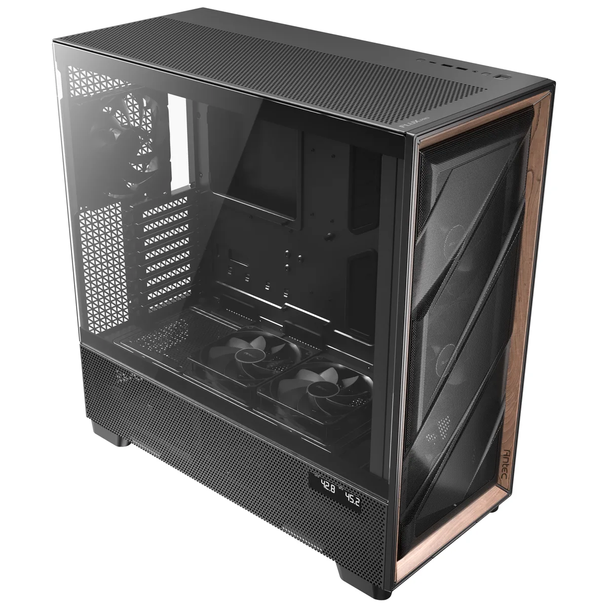 Antec Flux PRO Full Tower Tempered Glass Black/Wood PC Gaming Case 18