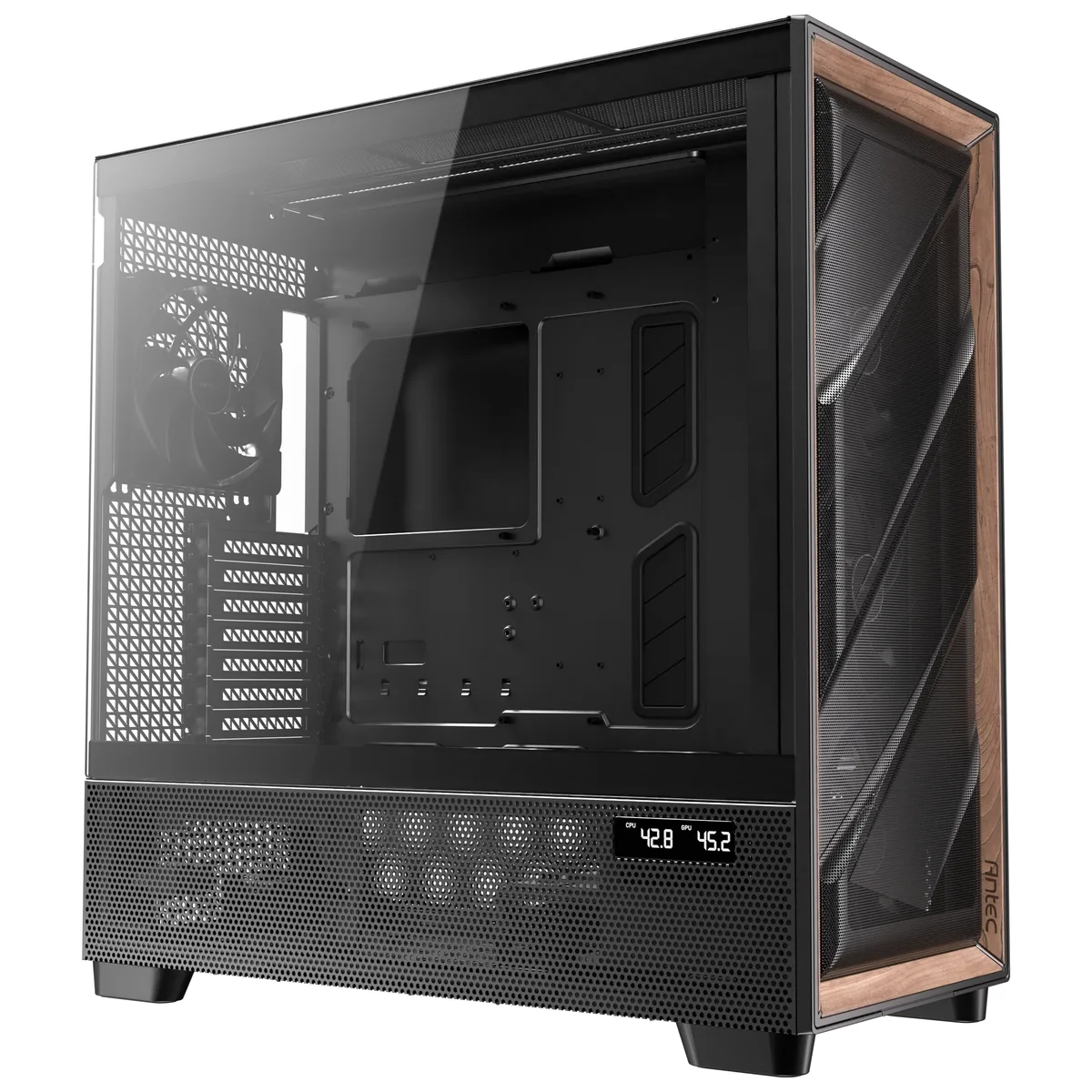 Antec Flux PRO Full Tower Tempered Glass Black/Wood PC Gaming Case 3