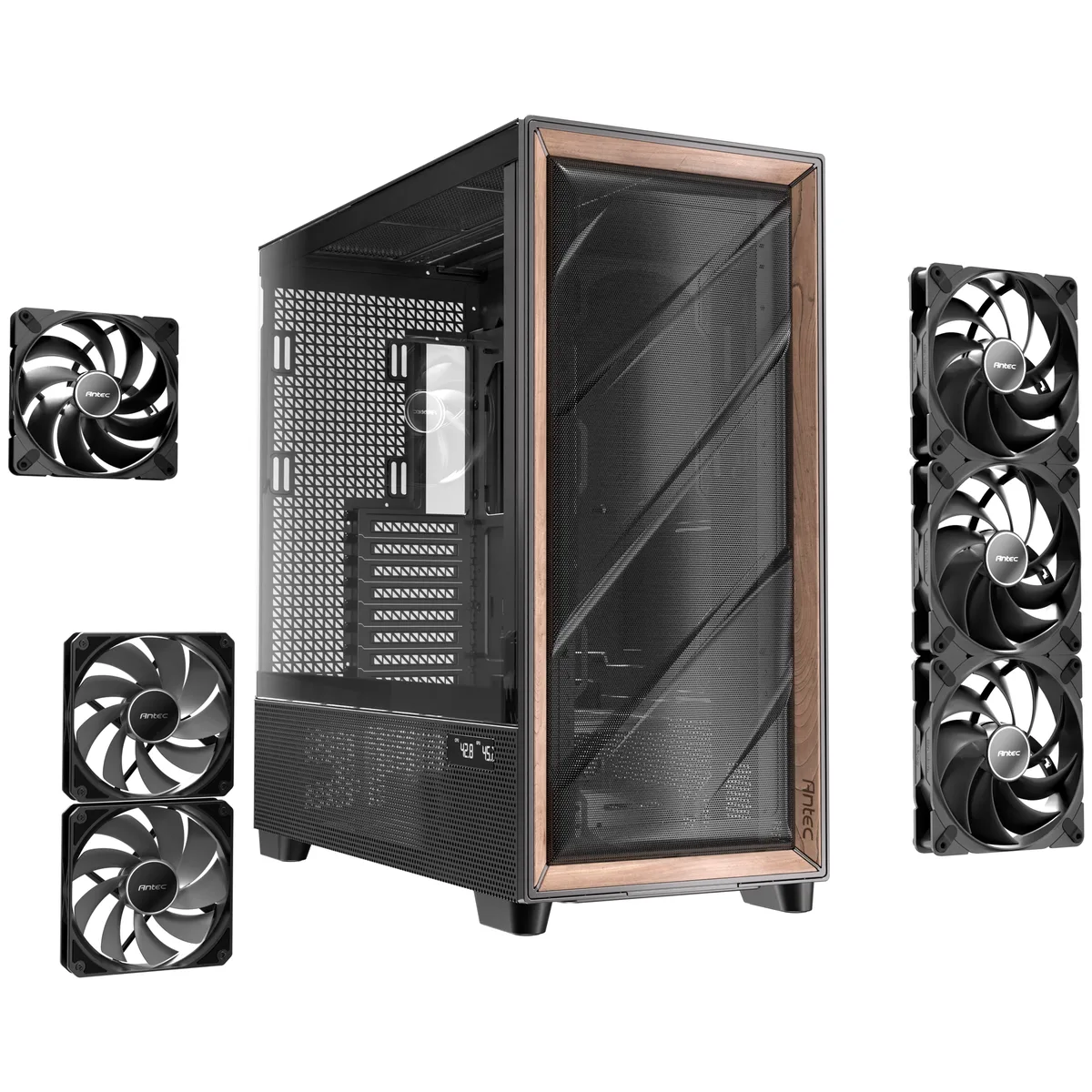 Antec Flux PRO Full Tower Tempered Glass Black/Wood PC Gaming Case 22