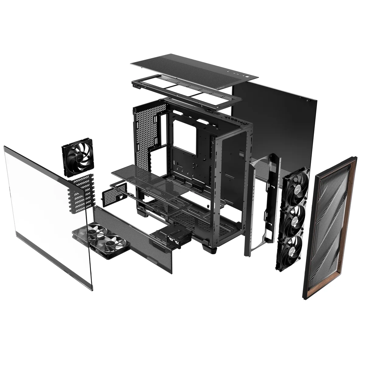 Antec Flux PRO Full Tower Tempered Glass Black/Wood PC Gaming Case 23