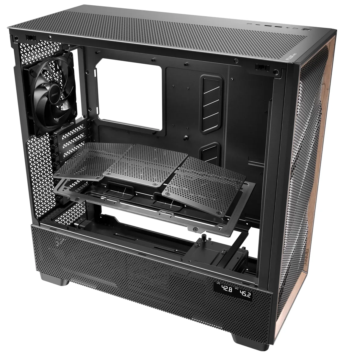 Antec Flux PRO Full Tower Tempered Glass Black/Wood PC Gaming Case 24