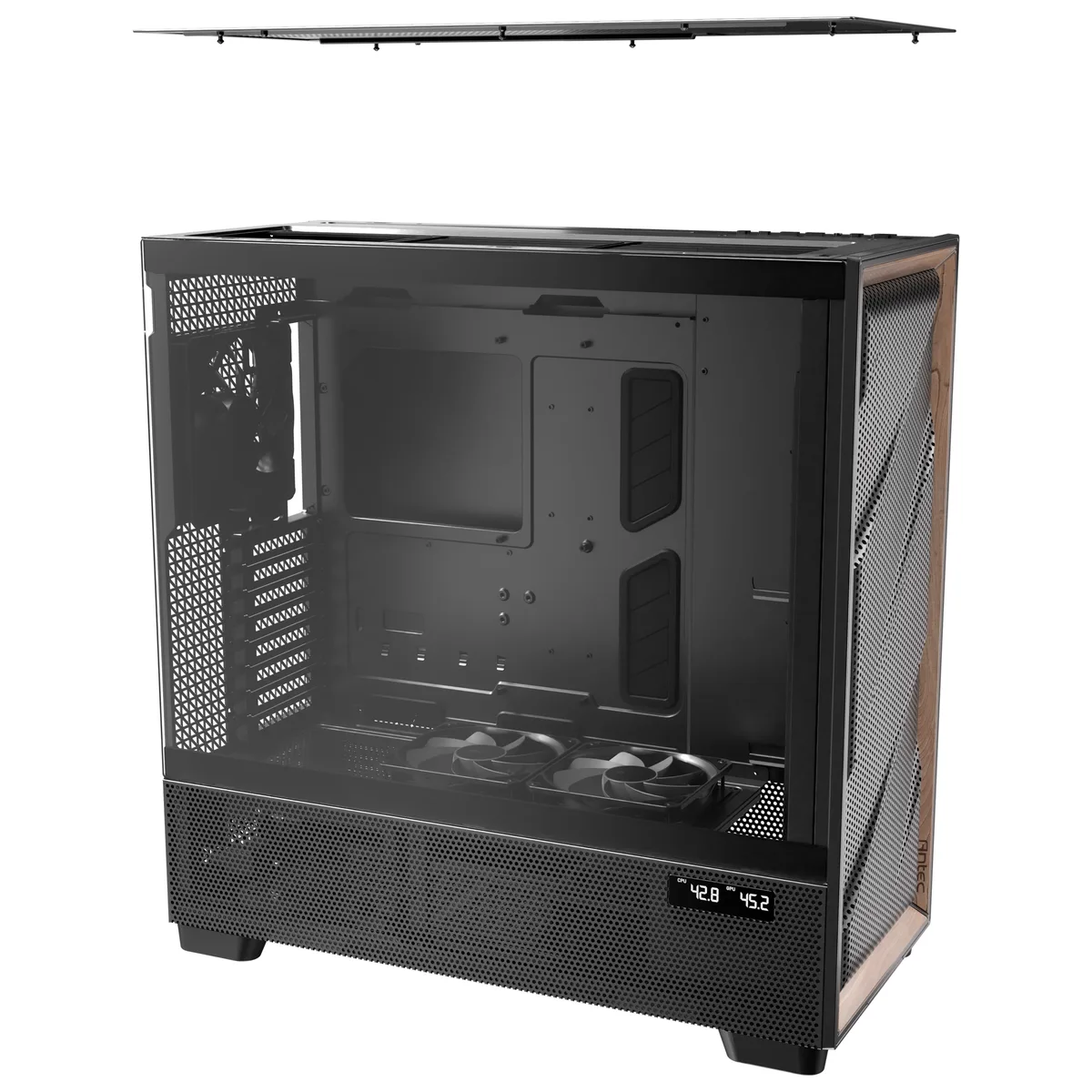 Antec Flux PRO Full Tower Tempered Glass Black/Wood PC Gaming Case 25