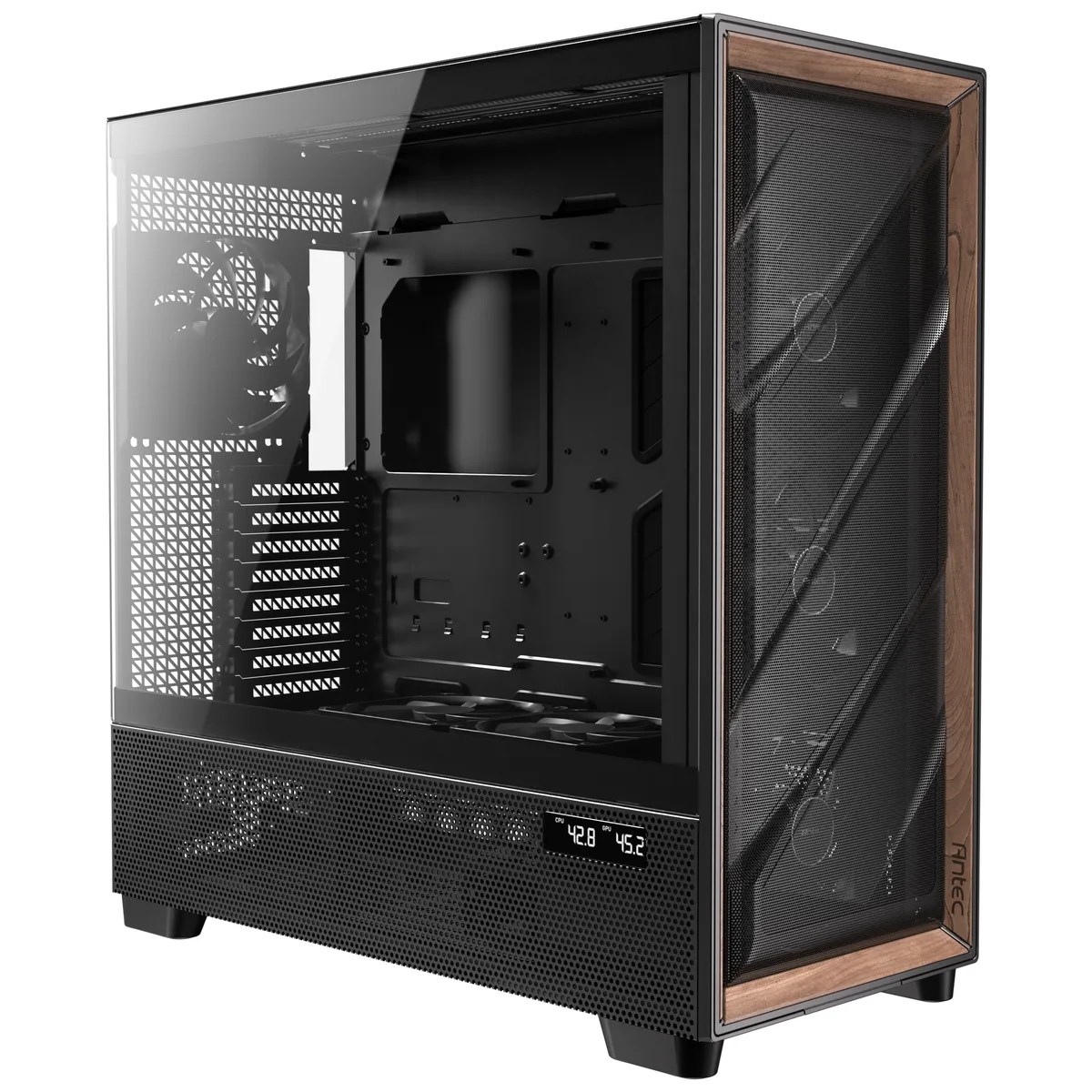Antec Flux PRO Full Tower Tempered Glass Black/Wood PC Gaming Case 10
