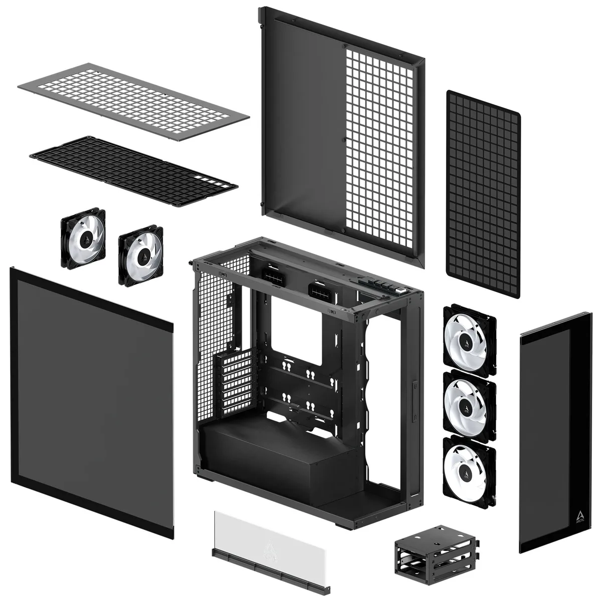 Arctic Xtender ARGB Glass Mid-Tower E-ATX Case - Mirror Black 7