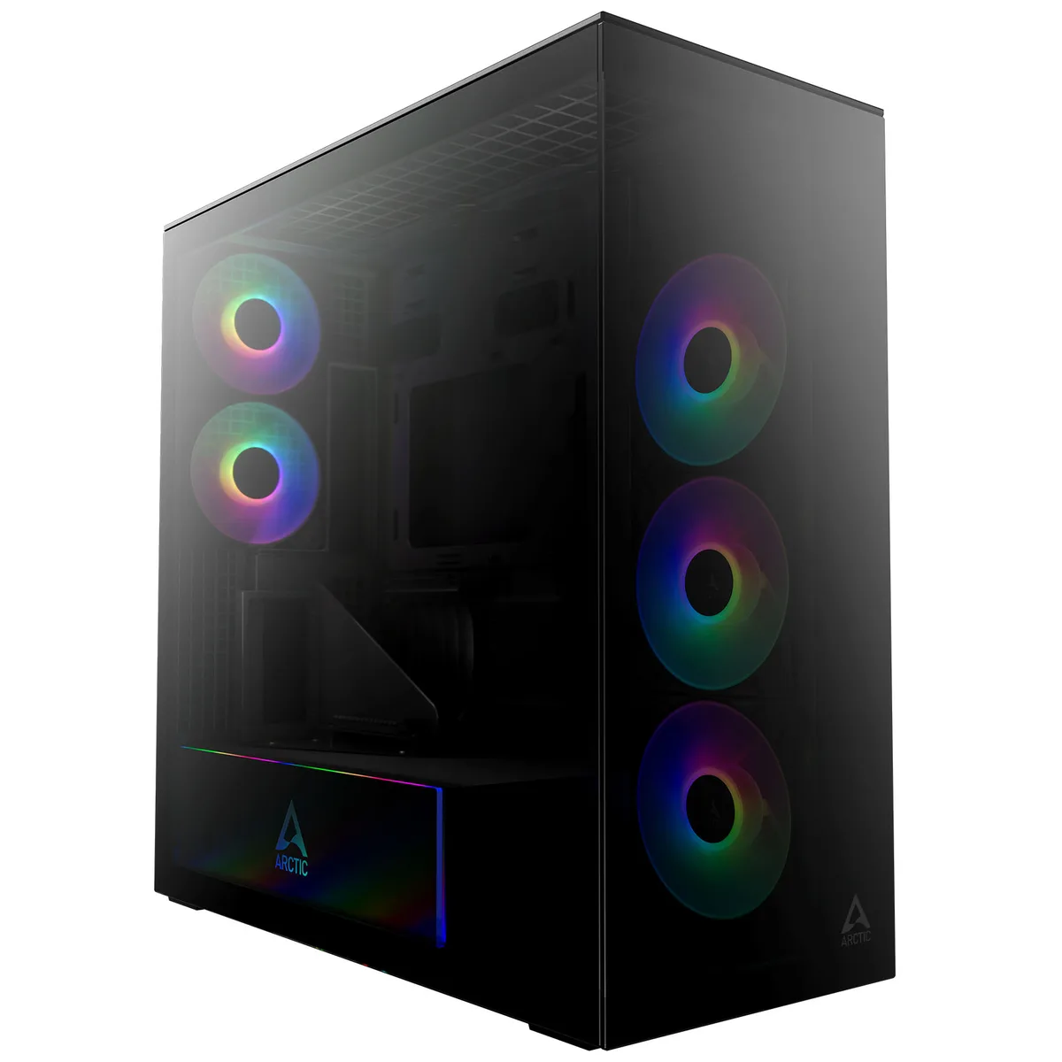 Arctic Xtender ARGB Glass Vertical GPU Mount Mid-Tower E-ATX Case - Black