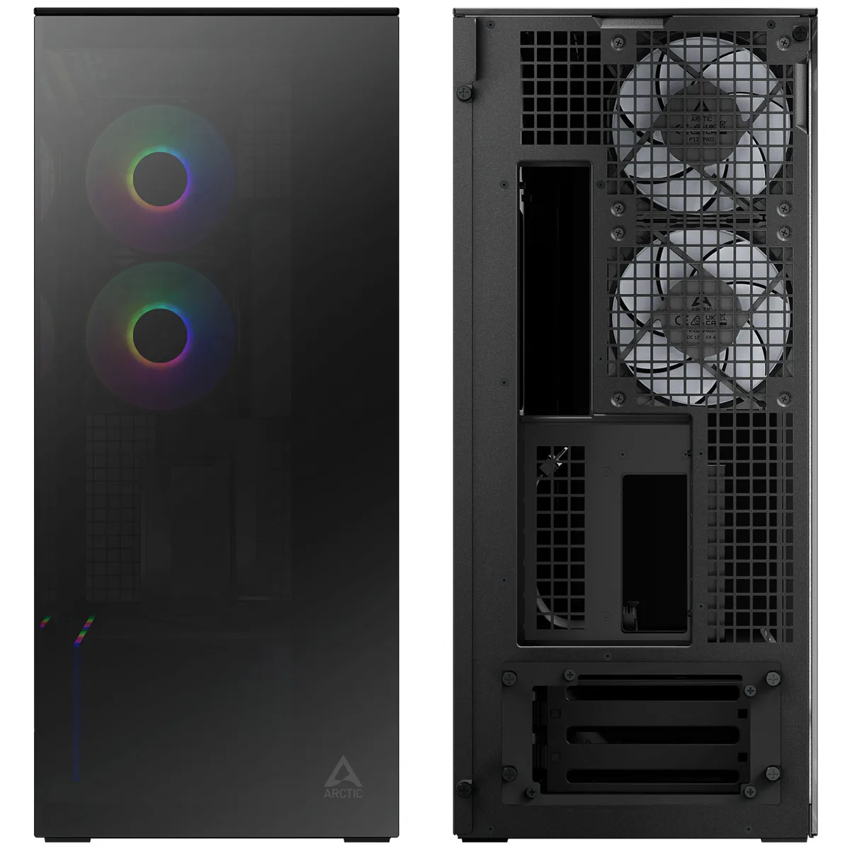 Arctic Xtender ARGB Glass Vertical GPU Mount Mid-Tower E-ATX Case - Black 4