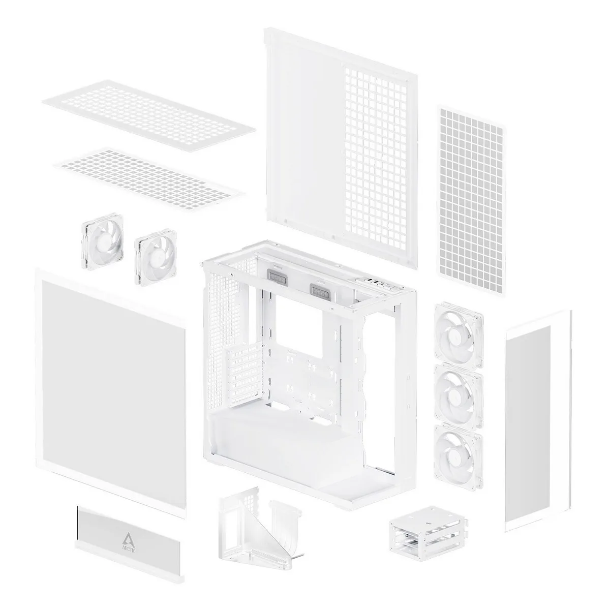 Arctic Xtender ARGB Glass Vertical GPU Mount Mid-Tower E-ATX Case - White 5