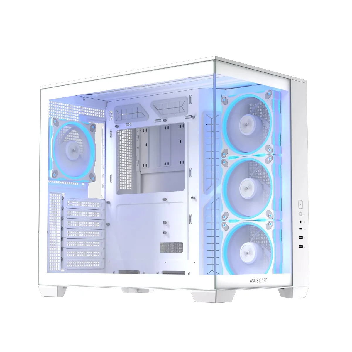 Asus A32 Plus ARGB Dual-Chamber Gaming Case - White 2