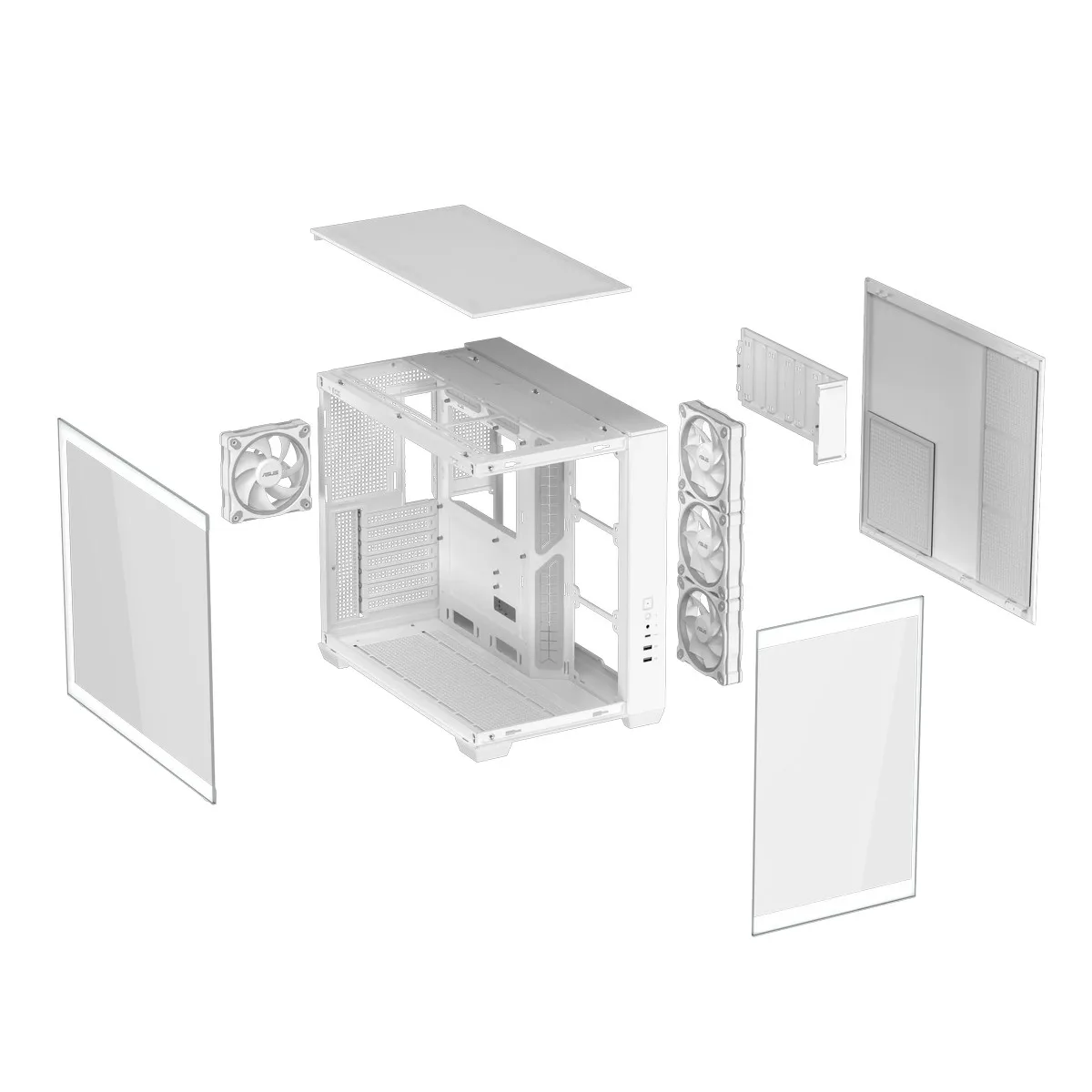 Asus A32 Plus ARGB Dual-Chamber Gaming Case - White 15