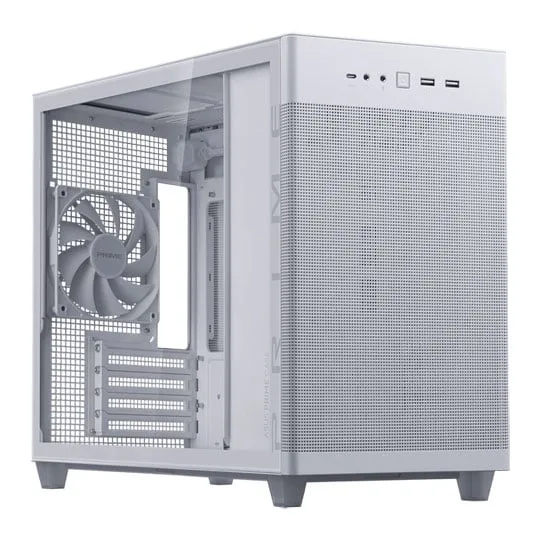 ASUS PRIME AP201 MicroATX White Gaming Case