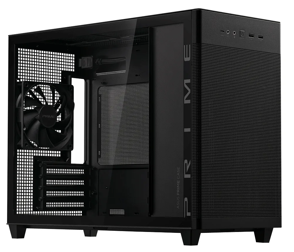 Asus Prime AP201 TG MicroATX Case - Black 6