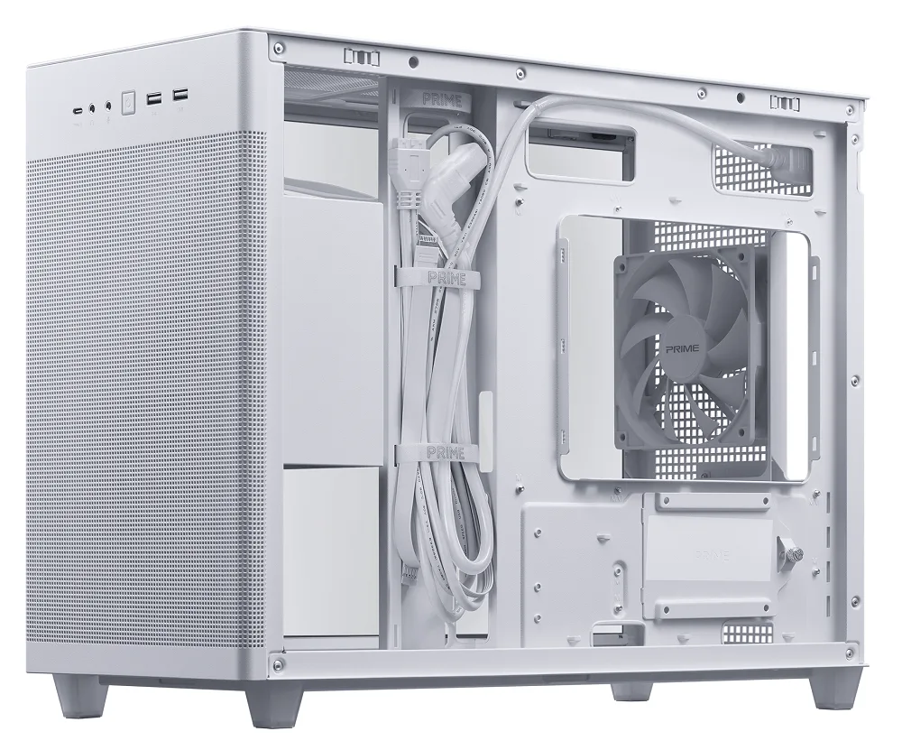 Asus Prime AP201 TG MicroATX Case - White 8