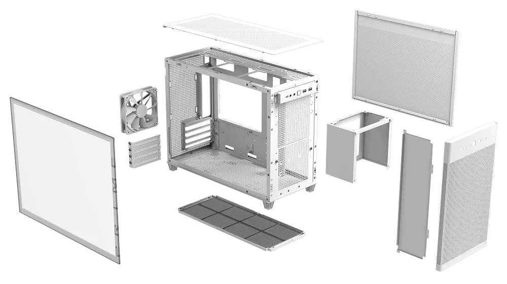 Asus Prime AP201 TG MicroATX Case - White 10