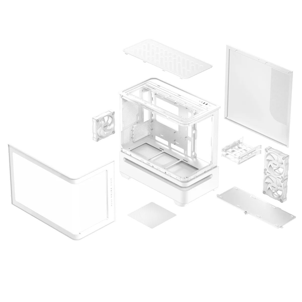 ASUS PRIME AP202 ARGB Curved Glass MicroATX Case - White 10