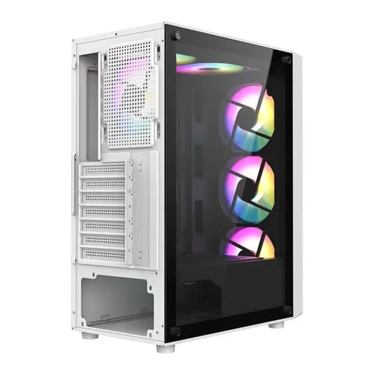 CiT Blade White Mid Tower Tempered Glass PC Gaming Case 3
