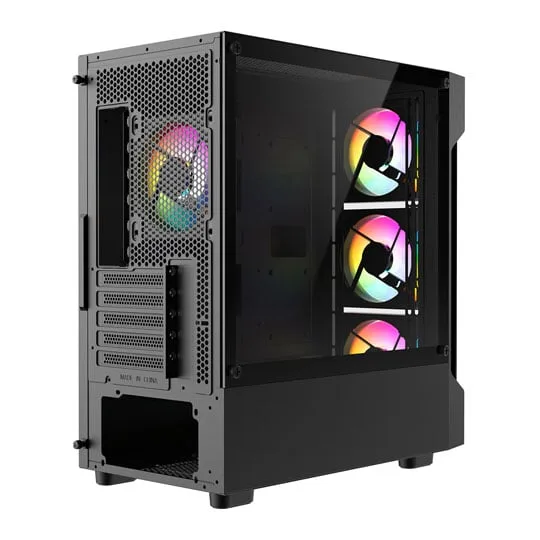 CiT Bolt Tempered Glass Black MicroATX Gaming Case 3