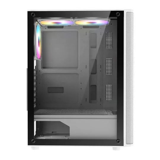 CiT Delta White Mid Tower Tempered Glass PC Gaming Case 2