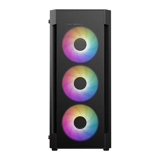 CiT Destroyer Black Mid Tower Tempered Glass PC Gaming Case 3