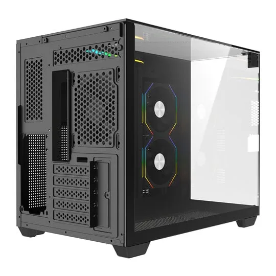 CIT Eclipse Black MicroATX PC Case with 3x Eclipse Infinity ARGB Fans 4