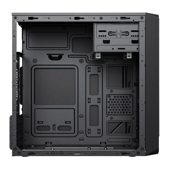 CiT Home Micro-ATX RGB Strip PC Case Black 2