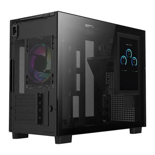 CiT Jupiter Black MicroATX PC Case with 8-Inch LCD Screen 4